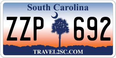 SC license plate ZZP692