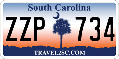 SC license plate ZZP734