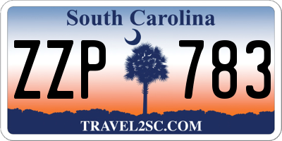 SC license plate ZZP783