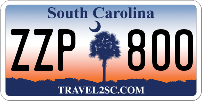 SC license plate ZZP800