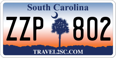 SC license plate ZZP802