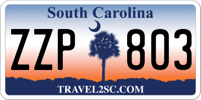 SC license plate ZZP803