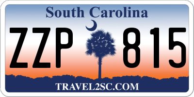 SC license plate ZZP815