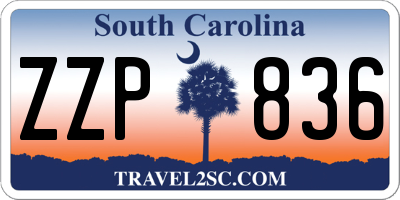 SC license plate ZZP836