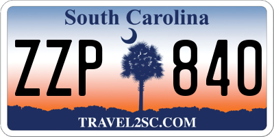 SC license plate ZZP840