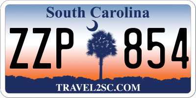SC license plate ZZP854