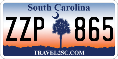 SC license plate ZZP865