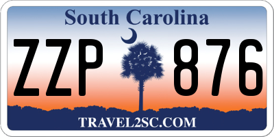 SC license plate ZZP876