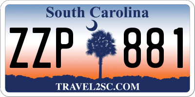 SC license plate ZZP881