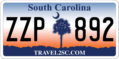 SC license plate ZZP892