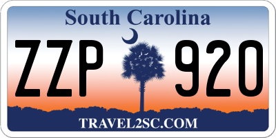 SC license plate ZZP920
