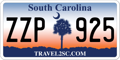 SC license plate ZZP925