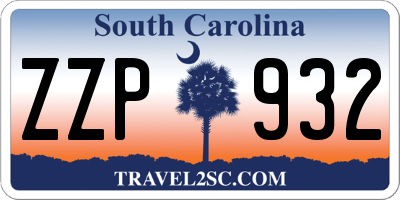 SC license plate ZZP932