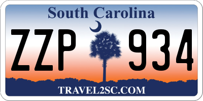 SC license plate ZZP934