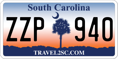 SC license plate ZZP940