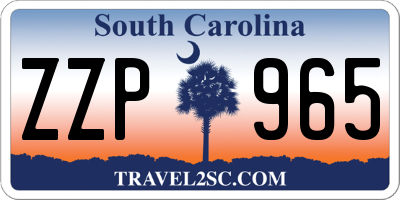 SC license plate ZZP965