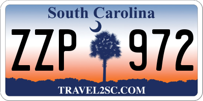 SC license plate ZZP972