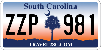 SC license plate ZZP981