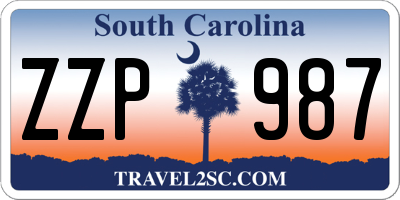 SC license plate ZZP987