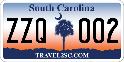 SC license plate ZZQ002