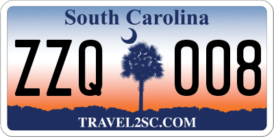 SC license plate ZZQ008