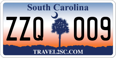 SC license plate ZZQ009