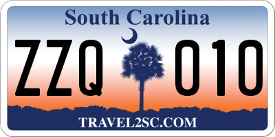 SC license plate ZZQ010