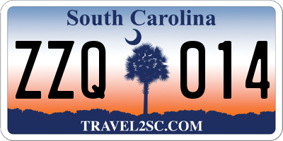 SC license plate ZZQ014