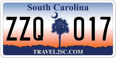 SC license plate ZZQ017
