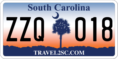 SC license plate ZZQ018