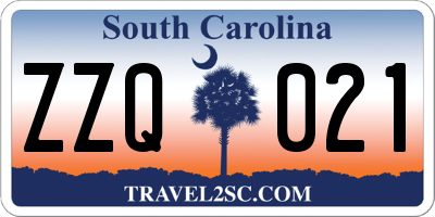 SC license plate ZZQ021