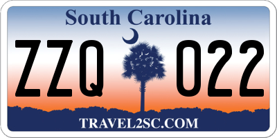 SC license plate ZZQ022