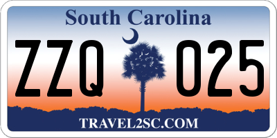 SC license plate ZZQ025
