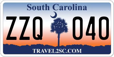 SC license plate ZZQ040