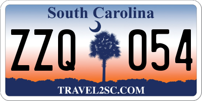 SC license plate ZZQ054