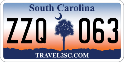 SC license plate ZZQ063