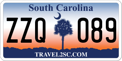 SC license plate ZZQ089