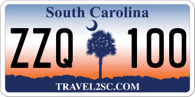 SC license plate ZZQ100