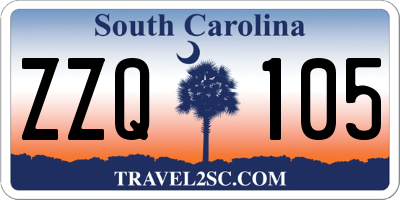 SC license plate ZZQ105