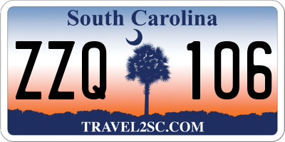 SC license plate ZZQ106