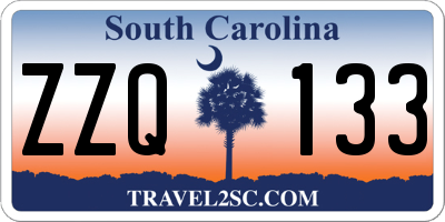 SC license plate ZZQ133