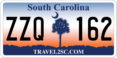 SC license plate ZZQ162