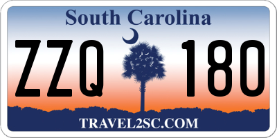 SC license plate ZZQ180