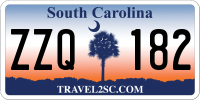 SC license plate ZZQ182