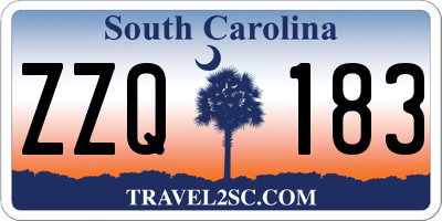 SC license plate ZZQ183