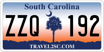 SC license plate ZZQ192