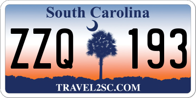 SC license plate ZZQ193