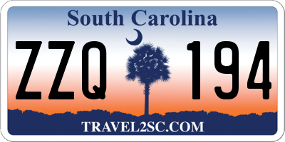 SC license plate ZZQ194