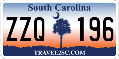 SC license plate ZZQ196