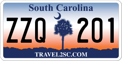 SC license plate ZZQ201